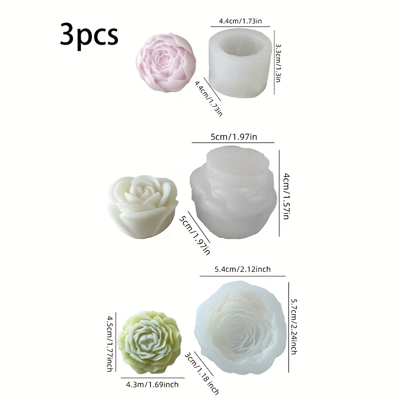 3Set of floral silicone candle - Soap Making Gel review and price