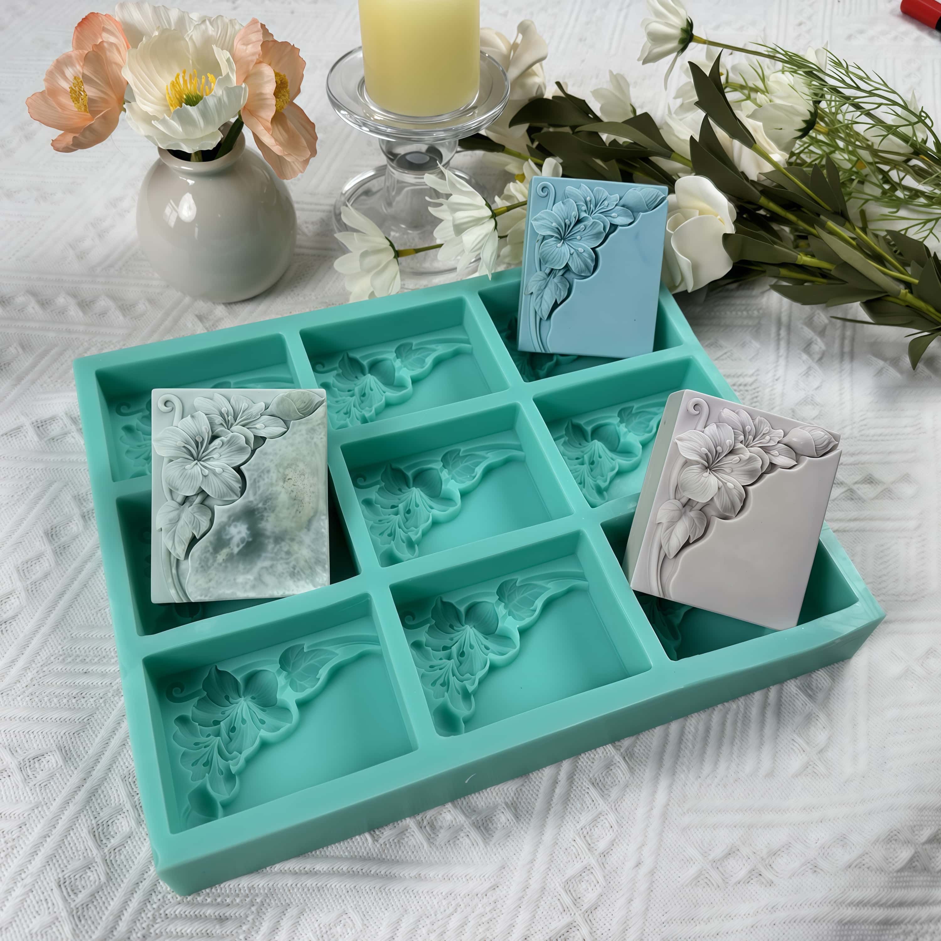 9 Cavities Tung Flower Soap Mo - Soap Making Books review and price