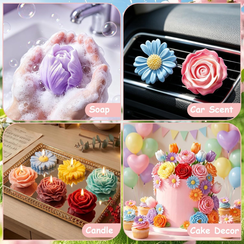 Floral silicone candle mold4Se - Soap Making Gel review and price
