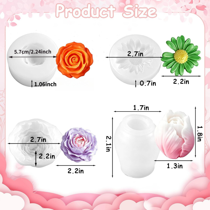 Floral silicone candle mold4Se - Soap Making Gel review and price
