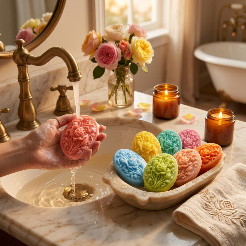 4 Silicone mold with flower sh - Soap Making Gel review and price